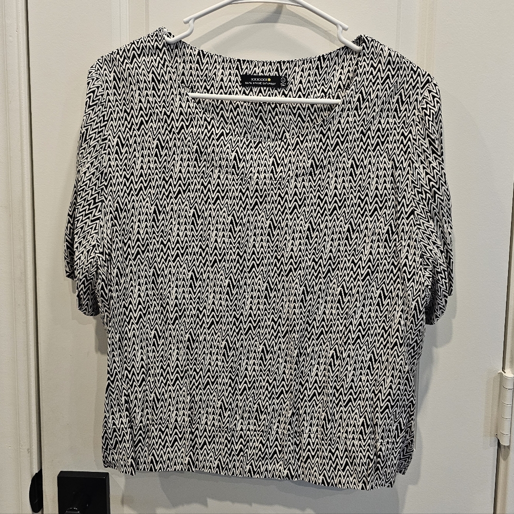 Kate Spade Saturday Chic Black and White Women's Silk Blouse